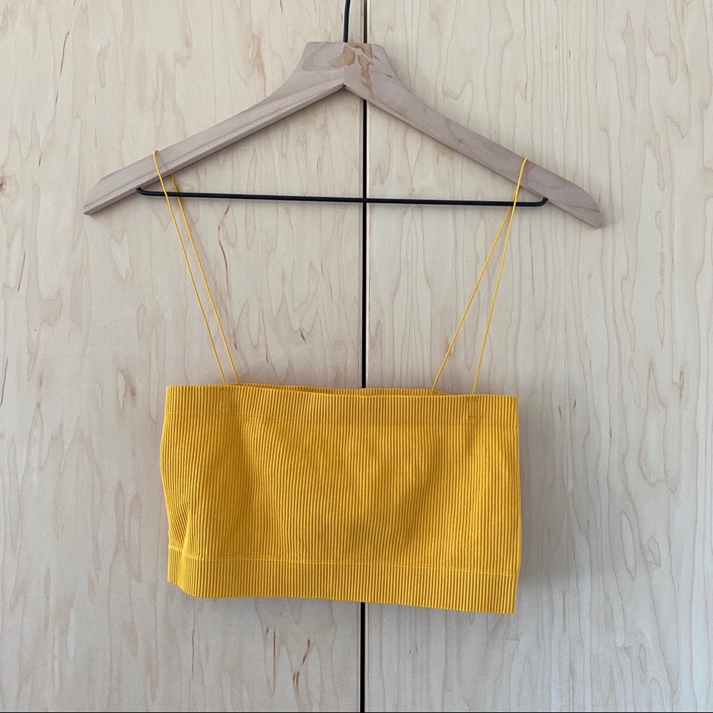 OUT FROM UNDER Yellow Bandeau Top with Straps
